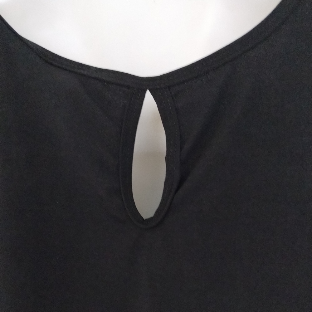 Women’s Black Wide Leg Jumpsuit Gold Detail V-Neck Medium - Picture 8 of 11